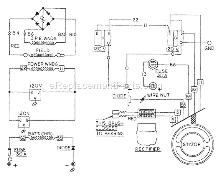 Page D Diagram and Parts List for 8749-0  Briggs and Stratton Generator